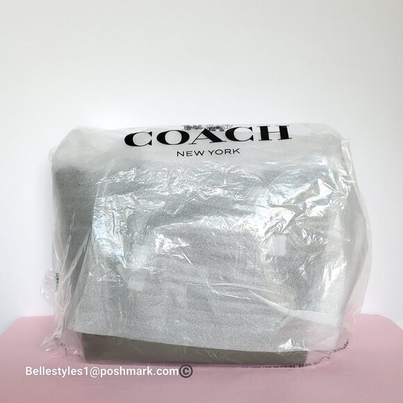 COACH Taylor Polished Pebbled Leather Large Tote- Army Green color ⭐ - Picture 16 of 16